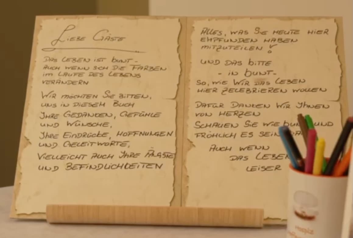 Erinnerung und Trauerbuch des Hospiz Hoffnungsland